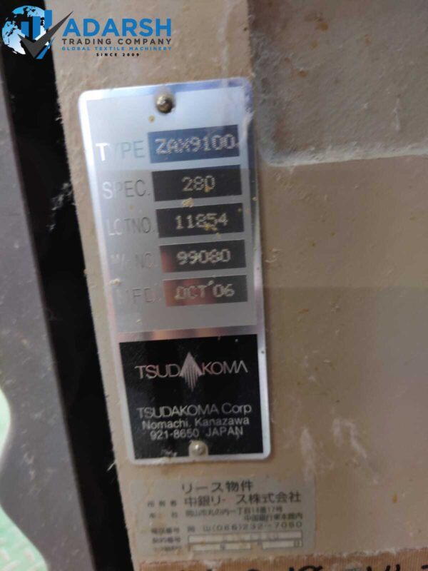 TSUDAKOMA ZAX 9100,2~COLORS IN 280 CM WITH STAUBLI POSITIVE CAM. - Image 6